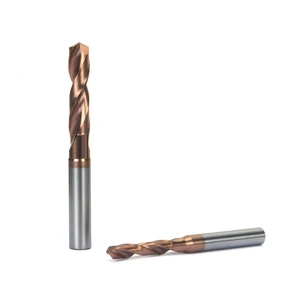 Solid Carbide Drill Bits Straight Shank 45/55HRC 4x50mm TiXCo3 Coating for Hardened Steel Machining