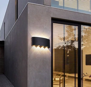Modern Led Wall Light Black 6 up Down Indoor/outdoor Wall Light Aluminum Wall Lamp for Living Room Bedroom Bathroom Corridor