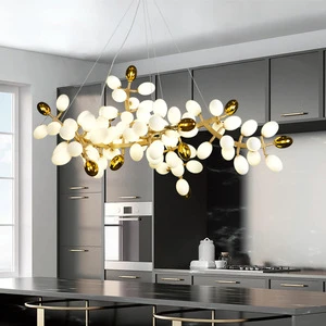 Post-modern Light Luxury Copper LED Chandelier Compound Building Villa Hotel Hall Light Art Bar Golden Egg Decoration Restaurant