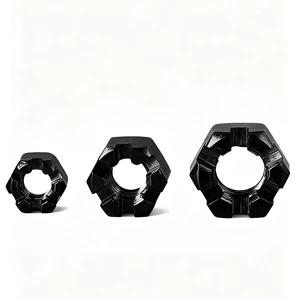 Black Finished Slotted Hex Nut, High Tensile for Machinery Assembly.