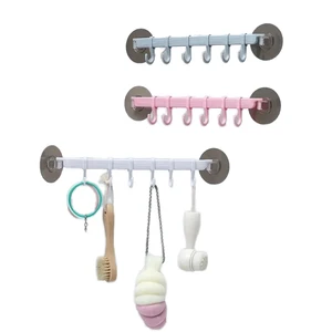 Stainless Steel Suction Cup Type Hook in Blue/White/Pink Kitchen Bathroom Corner Suspension Markless Hanger Hook