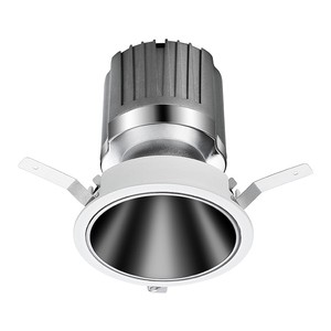 ETL & CE Certified 90Ra Adjustable Square CCT Cob LED Downlight Fixed & Rotated 12W 15W 20W 30W Housing Mirror Black Fixed Type