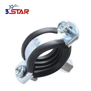 Metal Pipe Galvanized Clamp Plumbing Pipe Hanger Suspension Rubber Clamp Rubber Lined Pipe Clamps