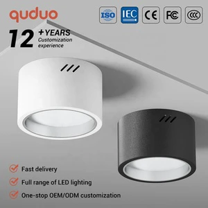 Wholesale Modern Apartment Hotel Iron Aluminum Black White 9W 12W 15W 18W Ceiling Surface Mounted LED Downlight
