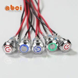 Selling Golden Supplier Push Button Technology Cheap China Wholesale 12v Bule Led 12mm Self Locking Latching Metal Mini Switches