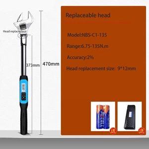 Professional 1/4in 1/8in 535mm Digital Torque Wrench Tool Set for DIY Car Repairs with LED Display Data Recording Function