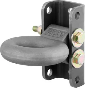 AMBITION Raw Steel Adjustable Pintle Hitch Lunette Ring 3-In ID 12000 Lbs 7-1/2-Inch Channel Height