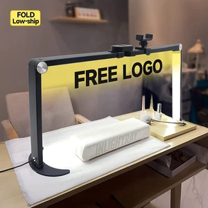 2025 FREE LOGO New LED Half Moon Nail Light Dimmable Nail Beauty Lamp Foldable Reading Desk Lamp Fill Light Diming Table Lamp