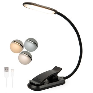 Wholesale Small Portable Bedroom Reading Lamp White 3 10 Brightness Flexible Touch Control USB Rechargeable LED Desk Clip Light