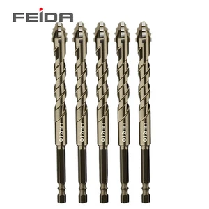 FEIDA Professional Glass Drill Bit Set 6/8/10/12mm Masonry Concrete Drill Bits Carbide Drill Tip for Wood Ceramic Tile Brick