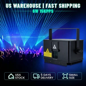 US Stock No Taxes 6w Professional Rgb 3d Animation Nightclub Stage Laser Lighting Projector