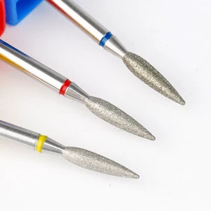 2.5mm Flame Shape Diamond Nail Bit High Quality Manicure Pedicure Tools for Cuticle Clean Diamond Nail Drill Bits