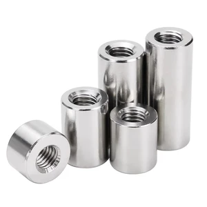 5pcs 304 Stainless Steel Cylindrical Nut Anti-corrosion Anti-rust Round Extended Nut M4 8*6 M4 8*8 M4 8*10 M4 8*12 M4 8*15 high quality