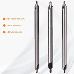 Solid Edge Coated High Speed Steel Center Drill with Cobalt M35A1 60 Point Angle 10mm Shank 100mm Length