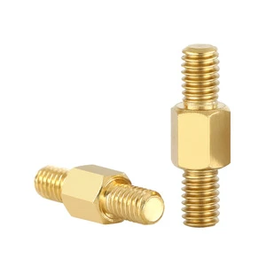 M3M4 Double-Headed Hexagonal Nickel Plated Copper Stud External Thread Isolation Column Connection Spacer Nut Heavy Industry Use