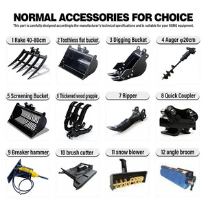 Small Excavator Attachments Stock Wholesale China Hydraulic Thumb Clamp Spiral Drill Rake 1 Ton Auxiliary Equipment Accessories