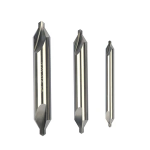 Double End Carbide Center Drill Bits Straight Shank 45HRC 4x50mm Uncoated for Hardened Steel Centering Machining