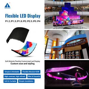 P2 P3 P2.5 P1.53 Soft LED Modules Flexible Indoor Soft Led Display Module Curved LED Display Screen