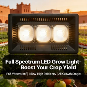 150W IP65 LED Grow Light Full Pink Spectrum Plant Lamp High PPFD for Greenhouse Indoor Plants