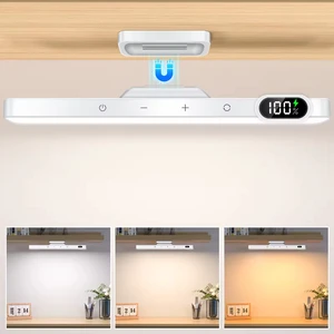 Chargeable Hanging LED Magnetic LED Desk Lamp 3 Color Stepless Dimming Angle Eye Protection USB LED Light for Dormitory Desk Bed