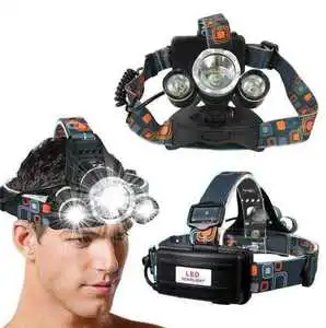 Brightenlux High Power 4 Modes Outdoor Camping Waterproof 3 Heads Lamp Zoom LED Rechargeable Headlamp For Hunting Fishing Riding