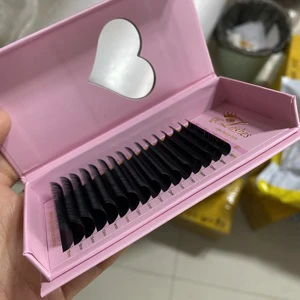 Private Label 0.03 005 0.07 5-25mm Volume Fluffy Eyelash Extension High Quality Dark Matte Black Cashmere Lash Extensions Trays