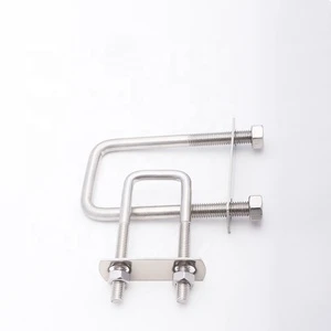 Carbon Steel Square U Bolt Pipe Clamp Hardware Fastener with Nut Washer for Tractors for Square Tube Clamps