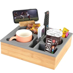 WDF Couch Sofa Console Cup Holder Organizer Buddy Couch Bar Snack Armrest Tray Coaster Bamboo Couch Cup Holder