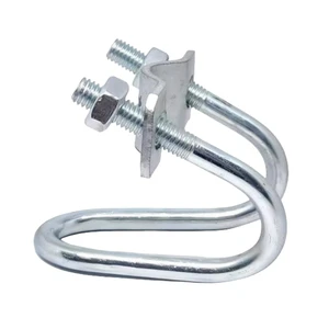 Steel Cross Pipe Clamp For OD 3/4'' Tube Clip Double U-shaped Heavy Duty Screw Bolt Horizontal Vertical Connector