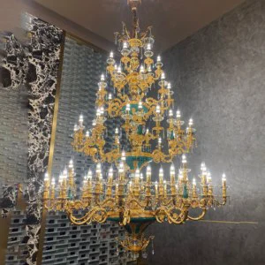 Large Hotel Lobby Chandeliers Luxury Antique Brass for Living Room Dining Room Bed Room Hotel Chandelier