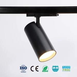 Aluminum Modern COB LED Track Light CCT Adjustable Triac Dimmable 24 36 60 Degrees 3000lm Office Use