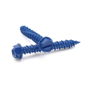 Zhejiang Factory OEM Hex Slotted Head Fastener Masonry Anchor Blue Concrete Screw