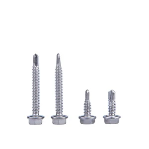 Stainless Steel Self Drilling Hex Washer Head Wood Screw 7x40 Self Tapping Cement Gypsum Board Screws