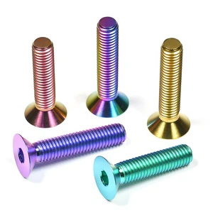 Gr2 Titanium Button Head Machine Screws Colorful Anodized Countersunk Head Hexagon Socket Head Screw