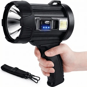 Super Bright Rechargeable LED Spotlight Flashlight Long-Running Outdoor Handheld Searchlight for Camping