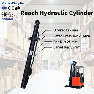 Forklift Reach Cylinder Hard Chrome Plated Steel Piston Rod 725mm Custom Design Double Acting Hydraulic Cylinder 24Mpa OEM 1