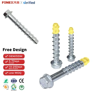 Stainless Steel Concrete Anchor Screw Bolt Self Drilling 10mm Diameter Strength Grade 8.8 Bright Finish for Heavy Industry