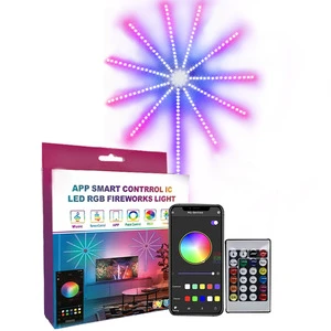 Rgb Colorful Fireworks Lamp App Control Music Player Can Be Timed Atmosphere Night Light Indoor Bedroom Holiday Wedding Party