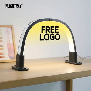2026 Free One-Piece Customization OEM Half Moon LED Nail Lamp With Table Light For Professional Manicure Table Small Package