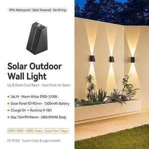 Solar Wall Light Outdoor Courtyard Lighting Waterproof LED Solar Garden Light 2W/6W/8W OEM Available for Wholesale Wall Lamp