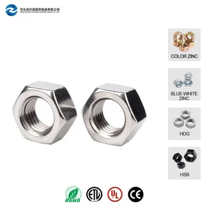 304 Stainless Steel Hex Nut DIN934 A2-70 M3 M4 M5 M6 M8 M10 M12 Hexagonal Nut Corrosion Resistant Fastener For Marine Industry