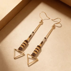 2026 New Fashionable 18K Gold-plated Pendant Earrings Handmade Miyuki Factory Wholesale Customization