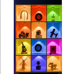 RGB Rechargeable Magnetic LED Cabinet Light Remote Control Wireless for Wardrobe Wine Shelf Night Decor Lamp Wholesale