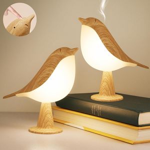 Cute Bird Small Desk Lamp Cordless LED Night Light with 3 Color Modes Touch Sensor Rechargeable Kids Bedside Table Lamp
