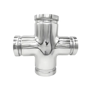 DN219 SS304 Stainless Steel Grooved Cross High Corrosion Resistant Pipe Fitting for Fire Sprinkler Drinking Water System