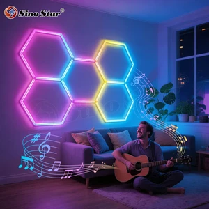 Music Controlled LED Lights RGB Sound Activated Rhythm Lamp Atmosphere Lighting for Party KTV Bar Bedroom Gaming Room Home Decor