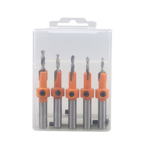 HSS Countersink Drill Bit Set for Woodworking 8MM Shank Diameter 8-10mm Screw Size High Speed Steel Router Bit for Countersink
