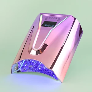 Lighting Logo New Design Nail Supply Wholesale Strong Power 128W Fast Drying UV Gel Cordless Rechargeable Uv LED Nails Lamp