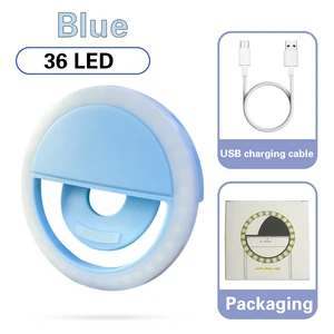 28-Lamp Beads Professional LED Ring Fill Light Clip Portable Selfie Live Adjustable Color Temperature Mini Plastic Smartphone