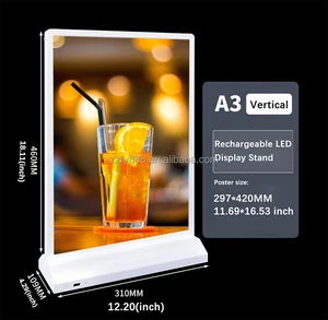 Innovative 2025 A5/A4/A3 White And Black LED Light Box Display Rectangle Shaped Tabletop Indoor LED Solution